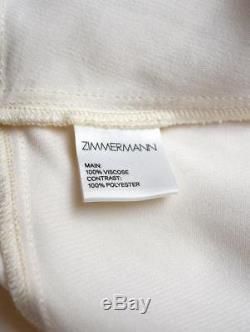 New ZIMMERMANN Lavish Pearl Satin Crepe Long Sleeve Asymmetric Top 0 $450
