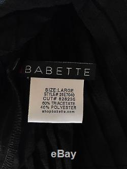 New without Tags BABETTE Long Sleeve Button Up Blouse Top in Black, Size Large