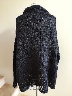 New without Tags RAY HARRIS Black Woven Long Sleeve Top Sweater