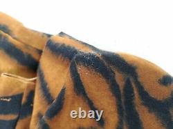 Norma Kamali Women's Tiger Print Shoulder Pad Long Sleeve Crew Top Size XS Used