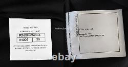 Nwt $1700 16a Rome Chanel Black Satin Silk CC Pearl Buttons Blouse Top Shirt 36