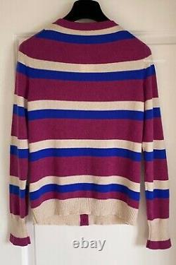 Nwt $2190 Runway Chanel 07c Fuchsia Multicolor Cashmere Cardigan Sweater Top 40