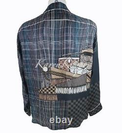 Nwt Louis Vuitton Aw17 Pret A Partir Pyjama Pajamas Damier Supreme Silk Shirt XL