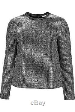 Nwt Tory Burch Sz S Raffia Shortbread Long Sleeve Pullover Zip Back Top Sweater