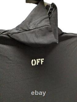 OFF WHITE Black T-Shirts Top Tee Long Sleeve Logo Cotton Jersey UK10 NEW RRP 285