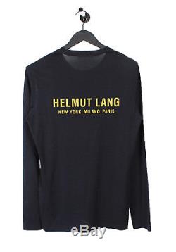 Original Helmut Lang Dark Blue Men Long Sleeves T-shirt Top in size L