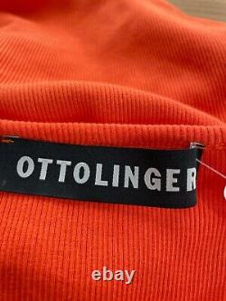 Ottolinger Women's Orange Knit Tie Waist Top Long Sleeve