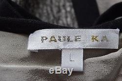 PAULE KA Blouse/Top Knit Moss with Black Trim Size Long Sleeves Size Large