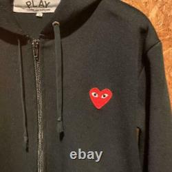 PLAY COMME des GARCONS Hoodie Black Size M Polyester 100% Men's Tops Long Sleeve