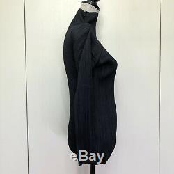 PLEATS PLEASE ISSEI MIYAKE Black Hi-Neck Basic Tops Long Sleeve from Japan
