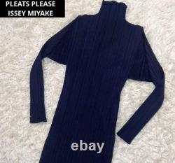 PLEATS PLEASE ISSEY MIYAKE High Neck Long Sleeve Size 3 Plain Tops Simple