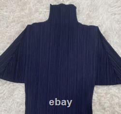 PLEATS PLEASE ISSEY MIYAKE High Neck Long Sleeve Size 3 Plain Tops Simple