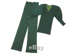 PLEATS PLEASE ISSEY MIYAKE Long Sleeve Tops Pants Set size4 green