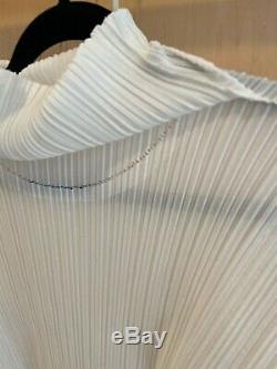 PLEATS PLEASE ISSEY MIYAKE White Turtleneck Pleat Long Sleeve Blouse Top 3/L O/S