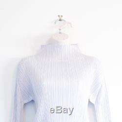PLEATS PLEASE by issey miyake high neck long sleeve top grey mock neck 3