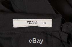 PRADA Womens Black Wide Boat Mock Neck Thin Stretch Long Sleeve Top Blouse 6-42