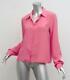Prada Womens Pink Silk Long Sleeve Button-up Collared Blouse Top Shirt 8-44 New