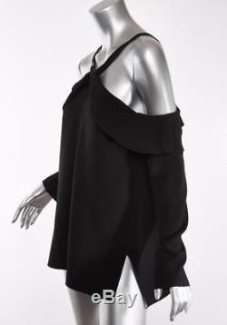 PROENZA SCHOULER Black Off-Shoulder Long Sleeve Ruffle Layer Blouse Top Shirt 4