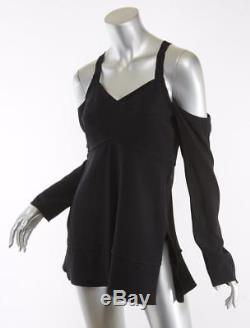 PROENZA SCHOULER Black Off-Shoulder Long Sleeve Strappy Blouse Top Shirt 4