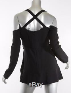 PROENZA SCHOULER Black Off-Shoulder Long Sleeve Strappy Blouse Top Shirt 4