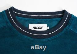 Palace Skateboards Velour Crew Neck Sweatshirt top longsleeve shirt DEEP TEAL M