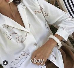Paloma Wool Doricati white long sleeve cropped blouse top XS/S