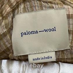 Paloma Wool Womens Small Bisbal Button Down Gingham Plaid Checked Smocked Top