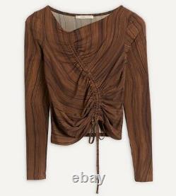 Paloma wool brown skretch long sleeve top size small