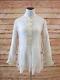 Pero Top Blouse Ivory Embroidered Voile Size 40 Neon-stitched Long Sleeve New