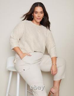 Plus Size Womens Tops Knitwear Long Sleeve Button Back Textured Top