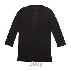 Prada Jumper Tunic Sweater Black Open Front Long Sleeve Wool Top Size M UK 10