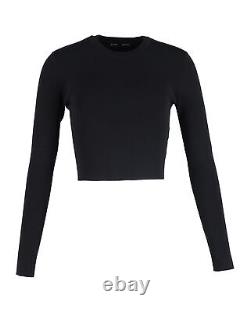 Proenza Schouler Cropped Long Sleeve Top In Cotton Women Black S