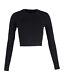 Proenza Schouler Cropped Long Sleeve Top In Black Cotton Ints