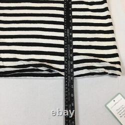 R13 Womens Top Size XS White Black Stripe Layer Look Round Neck Long Sleeve NWT