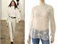 Ralph Lauren Collection Long Sleeve Ivory Beige Lace Button Blouse Top 12 New