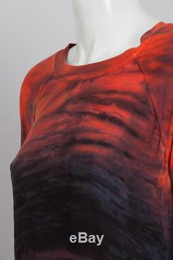 RAQUEL ALLEGRA Red Blue Purple Tie Dye Long Sleeve Knit Silk Blouse Top 0/XS