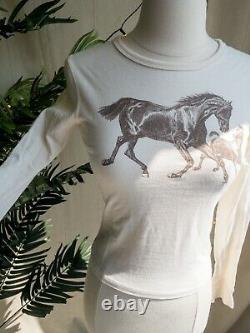 RARE 90s Vintage ASO Rory in Gilmore Girls Horses Long Sleeve Top (Fits XS/S)