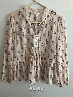 REBECCA TAYLOR Long sleeve TULIP CLIP TOP size 4 ballet MSRP $325 M6F2