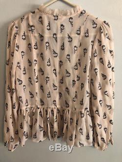 REBECCA TAYLOR Long sleeve TULIP CLIP TOP size 4 ballet MSRP $325 M6F2