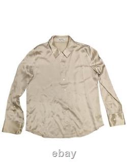 REFORMATION Beige Top Long Sleeve Shirt Sky Silk Top Size S NEW RRP 170