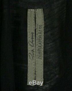 RICK OWENS 2006 DUSTULATOR Black Jersey Tie Wrap Long Sleeve Knit Top S