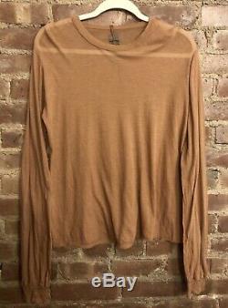 RICK OWENS Brown Tank Top + Long Sleeve Shirt Layering Set Medium 2 piece