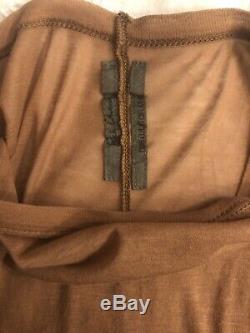 RICK OWENS Brown Tank Top + Long Sleeve Shirt Layering Set Medium 2 piece