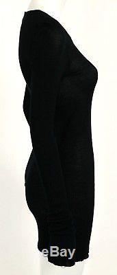 RICK OWENS Fall 2012 MOUNTAIN Black Ribbed Knit Long Sleeve Top 46