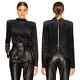 Rta Freddie Metallic Long Sleeve Black Top Womens Revolve Nwt Size Xs