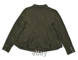 RUNDHOLZ Women's Green Olive Shirt Top Blouse Lagenlook Buttons Oversized L