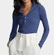 Ralph Lauren Polo Top Blouse Sweatshirt Size Uk S Ribbed Ladies Women Navy
