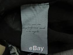 Raquel Allegra Top Blouse Black Tie Dye Chiffon Size 2 Long Sleeve Henley NEW