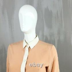 Rare Celine Ladies Two Tone Peach Pink Silk Blouse Shirt Top Size XS FR 34 US 2