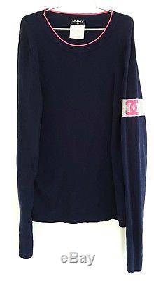 Rare Chanel CC Logo Cotton Cashmere Knit Top Sweater Long Sleeve 08p Fr 38 Small